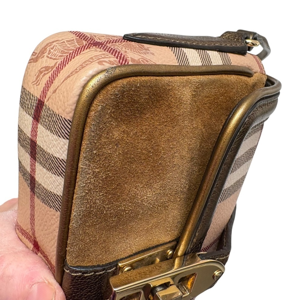 Burberry Beige Suede/Leather Berkeley Mini Crossbody Bag. - Picture 3 of 9